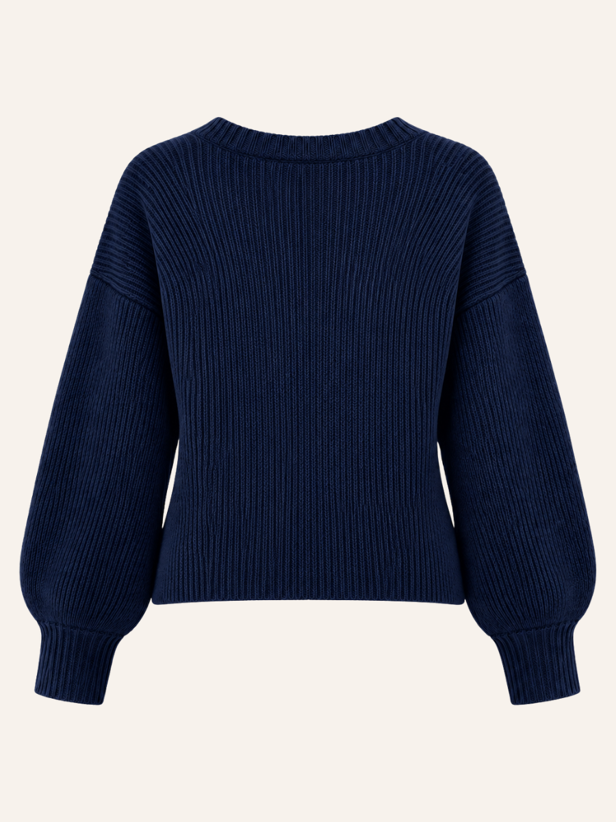 Wrap-Front Knit Sweater