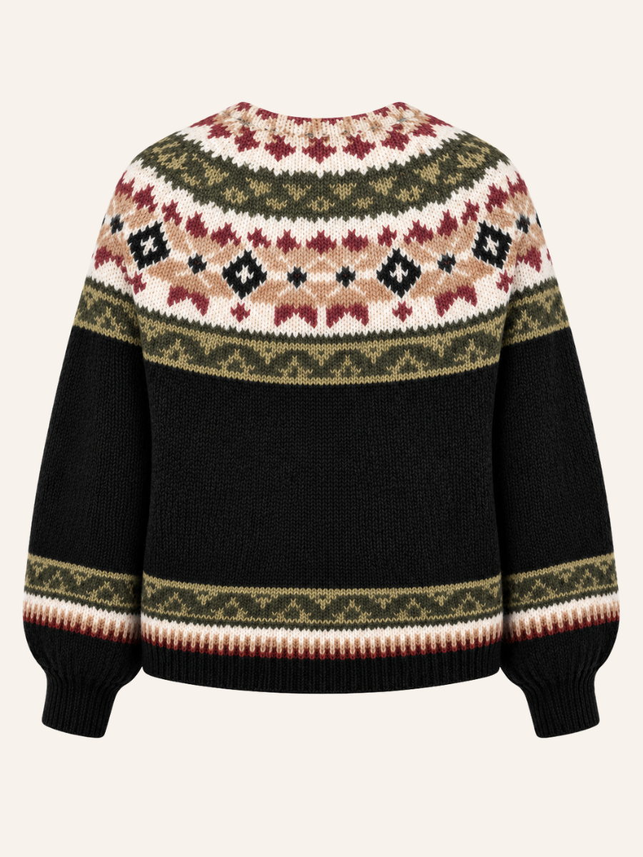 Fair Isle V-Neck Knit Vest