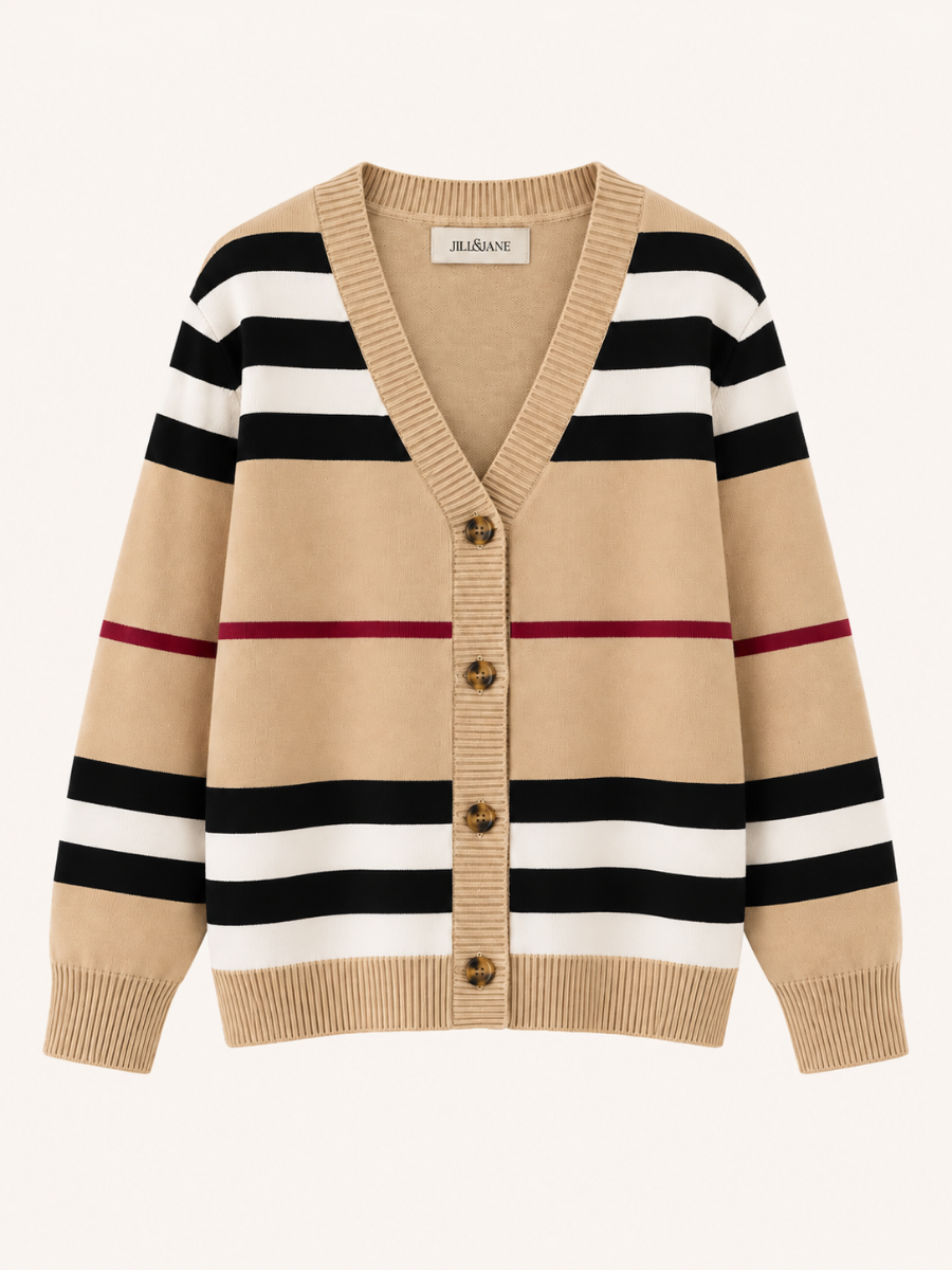 Contrast Stripe V-Neck Vest