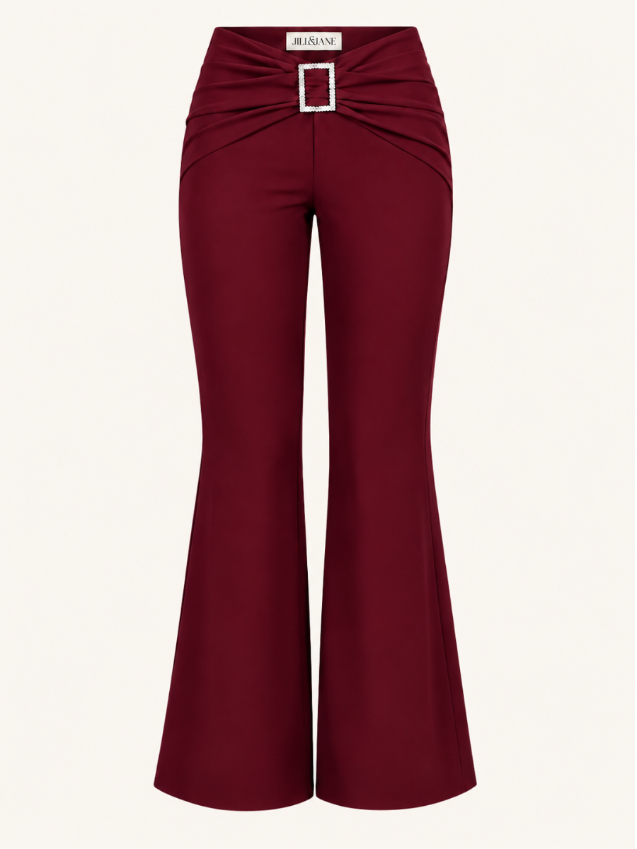 Ruched Buckle Flare Legging
