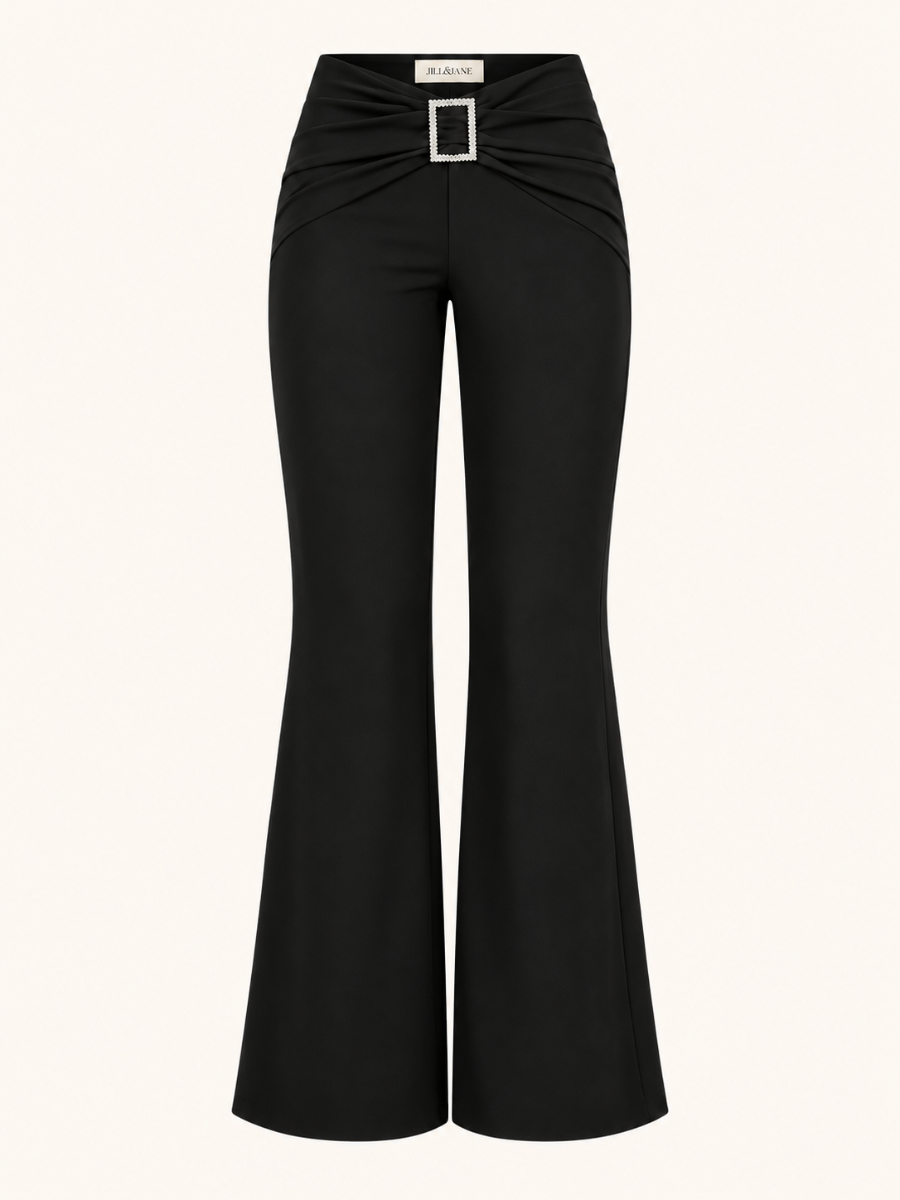 Ruched Buckle Flare Legging