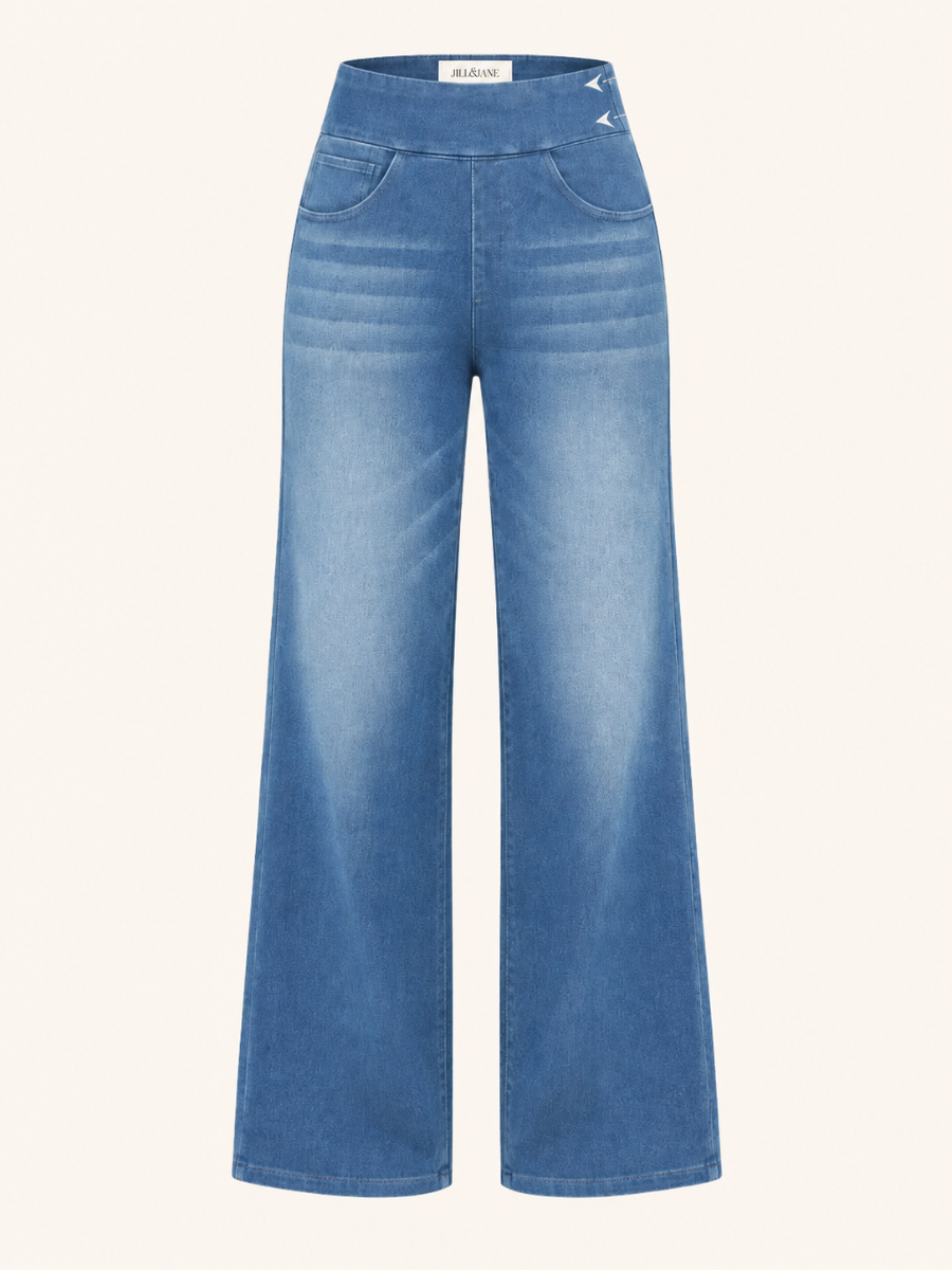 Side-Button Stretch Jeans