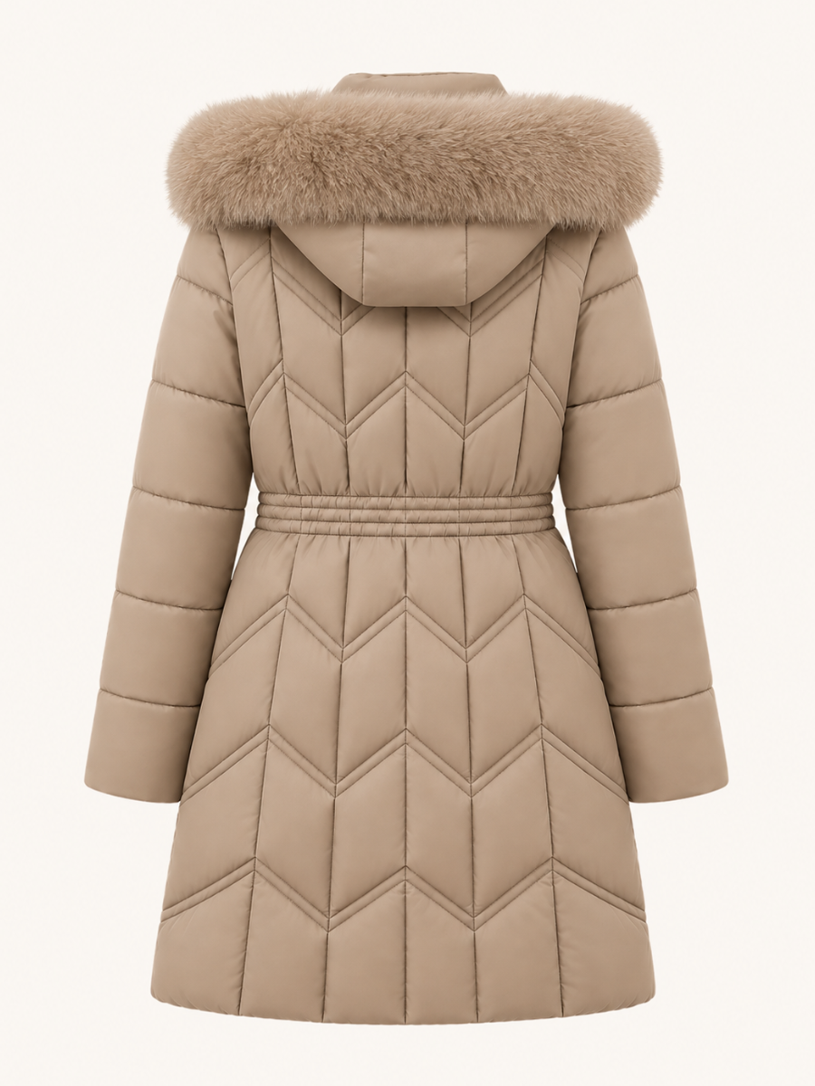 Fur-Trim Hooded Pufferjas