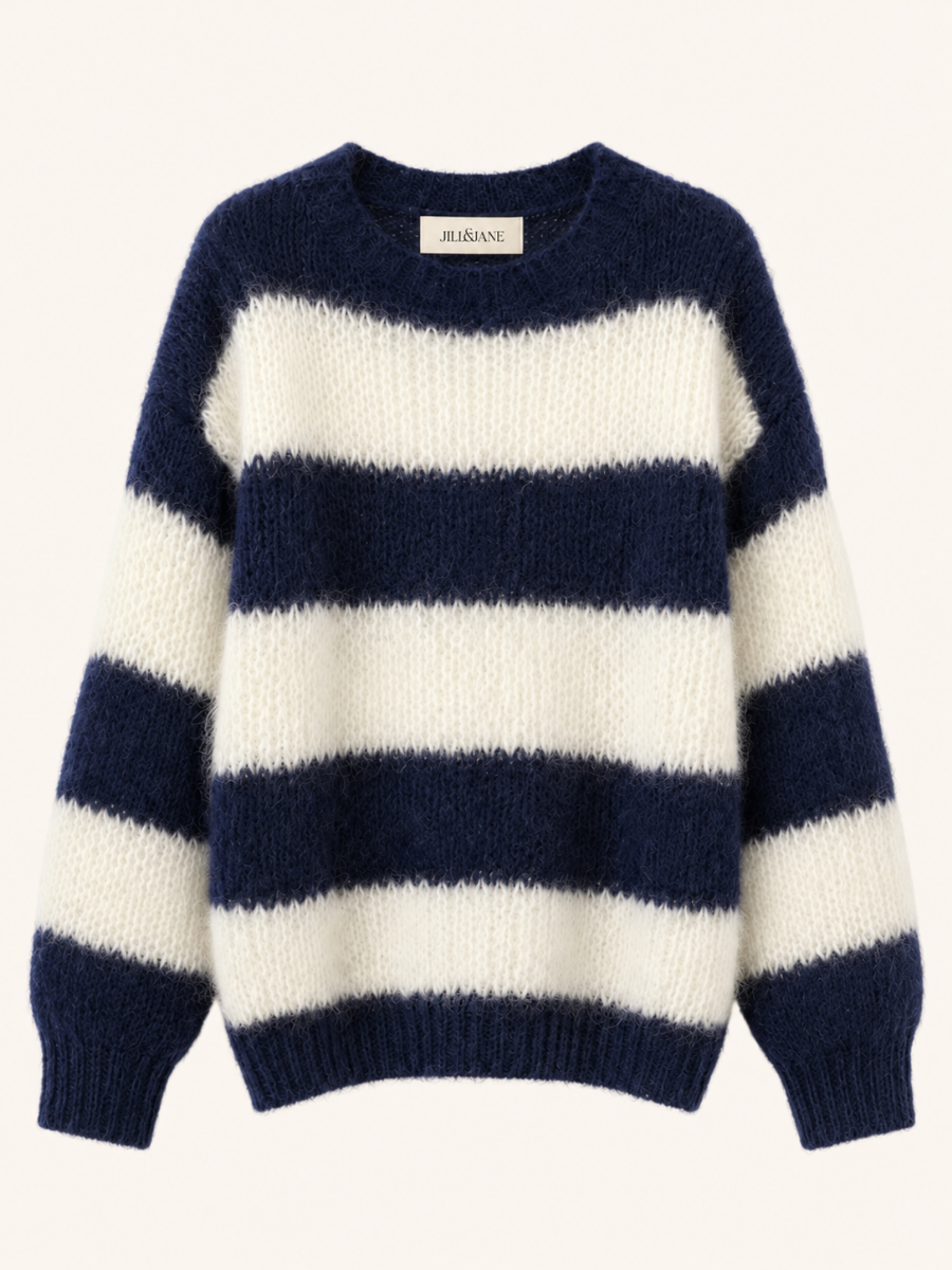Textured Stripe Knit Sweater