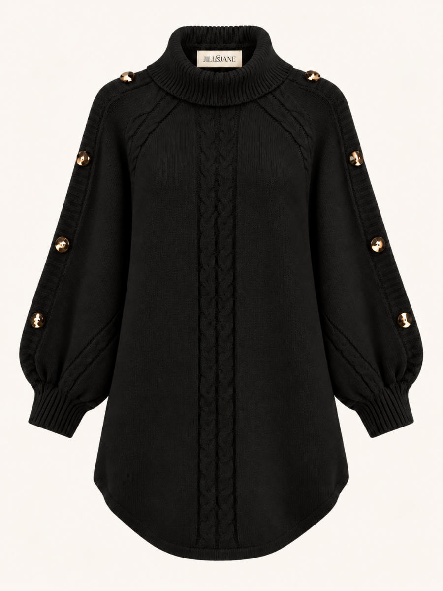 Cable Knit Poncho Sweater