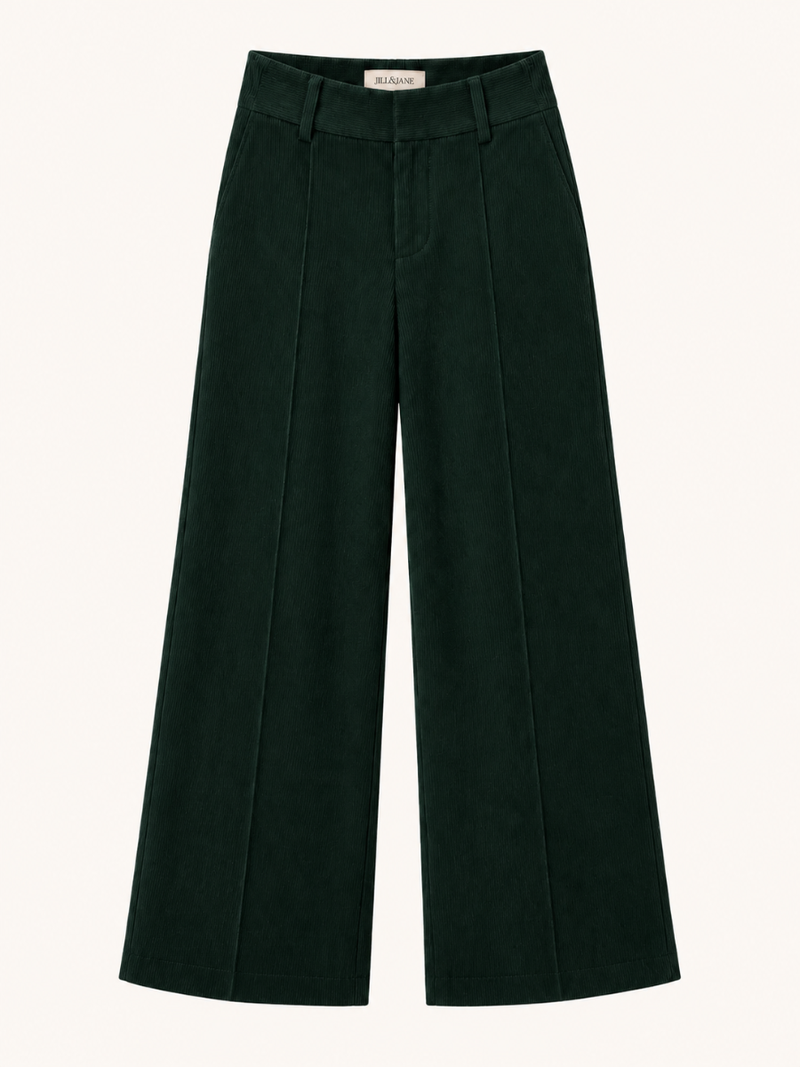 Ribbed Wide-Leg Jeans