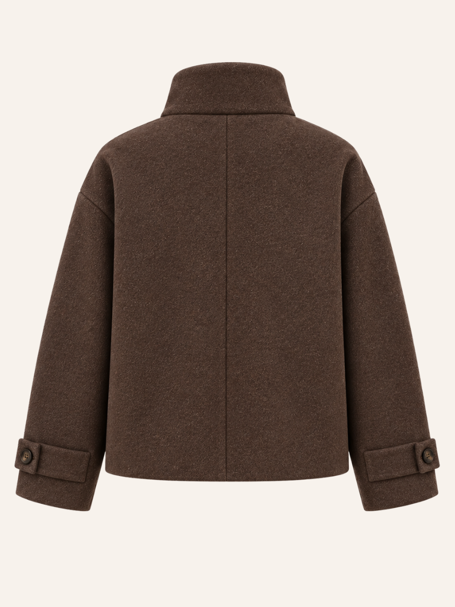 Asymmetric High-Neck Coat