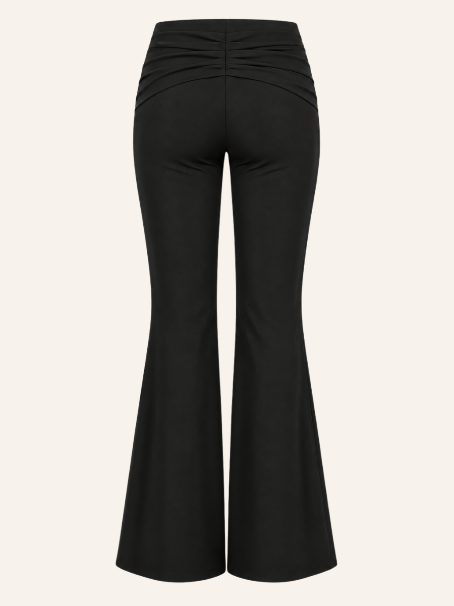 Ruched Buckle Flare Legging