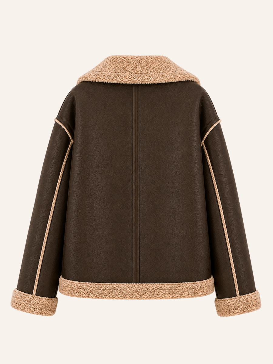 Shearling-Trim Buckle Jacket