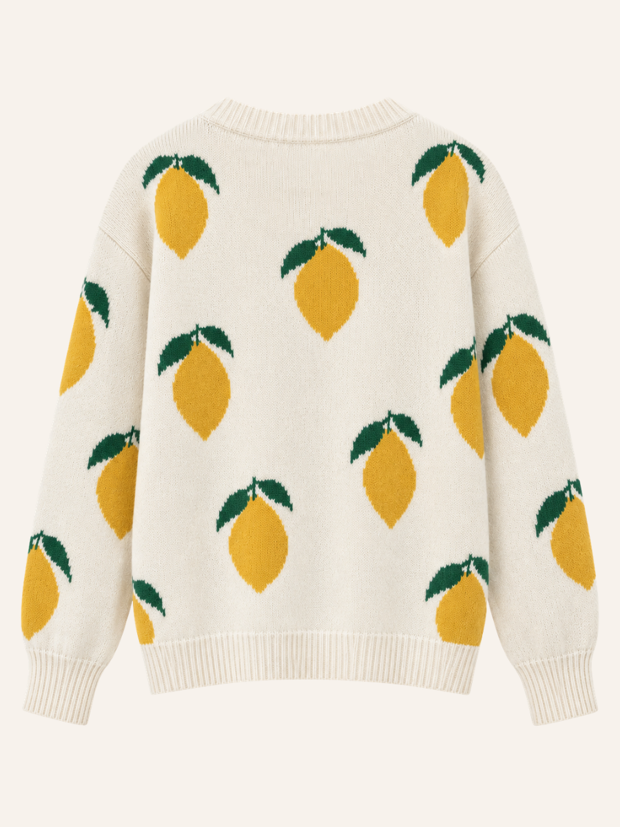 Lemon Print Knit Sweater