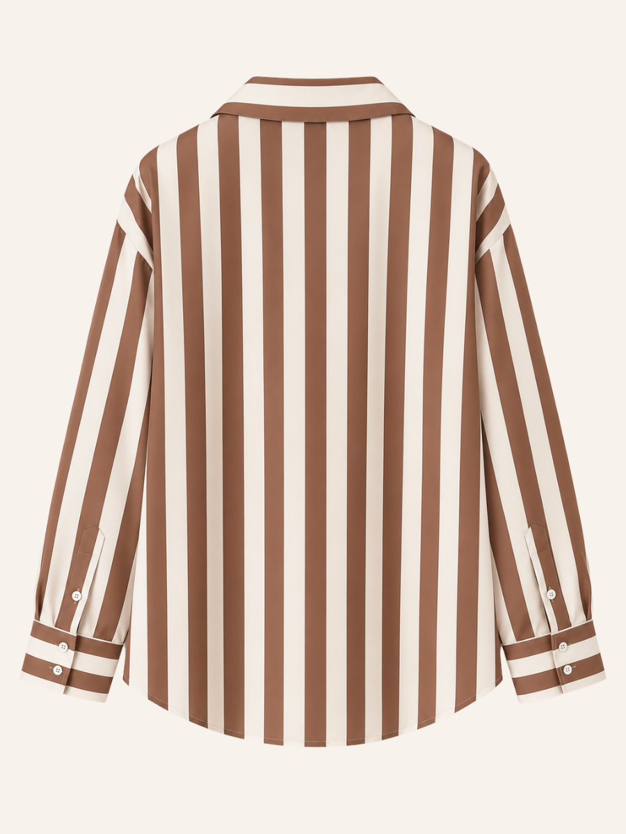 Striped Button-Up Blouse