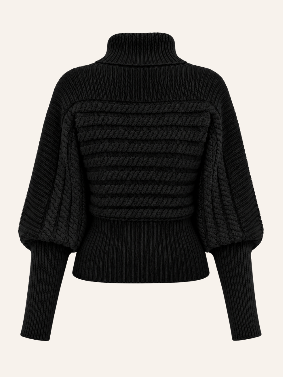 Cable-Knit Turtleneck Sweater