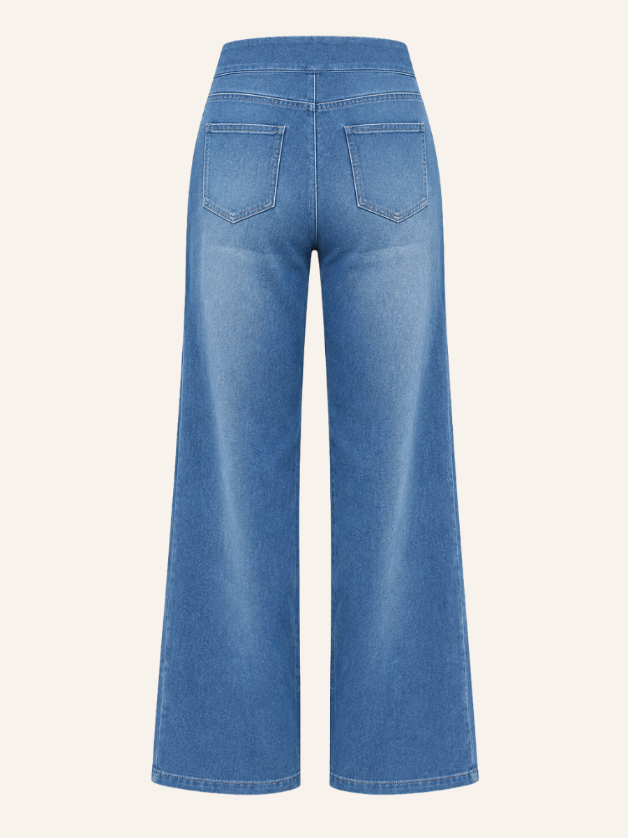 Side-Button Stretch Jeans