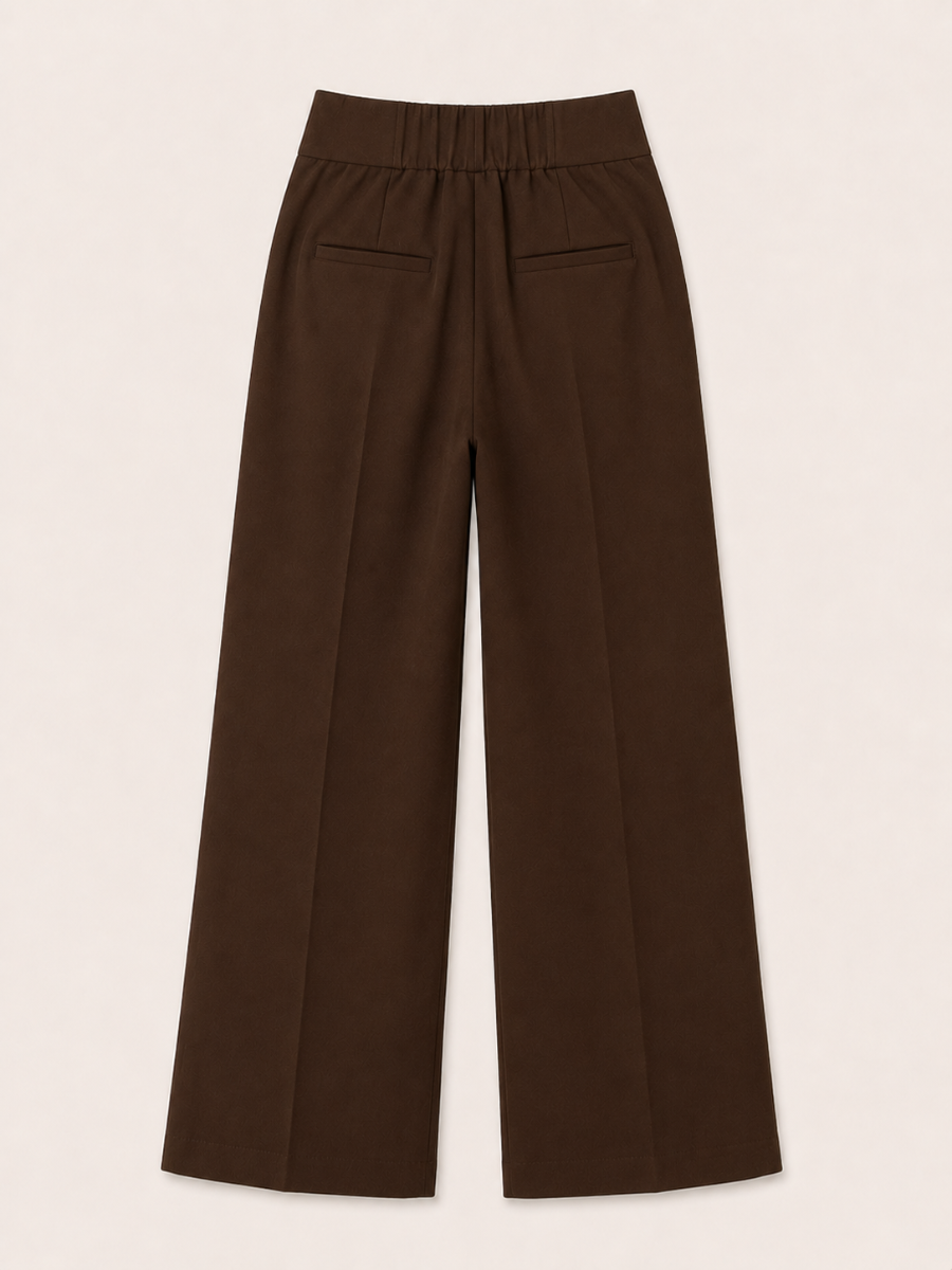Gold-Button Wide-Leg Pantalon