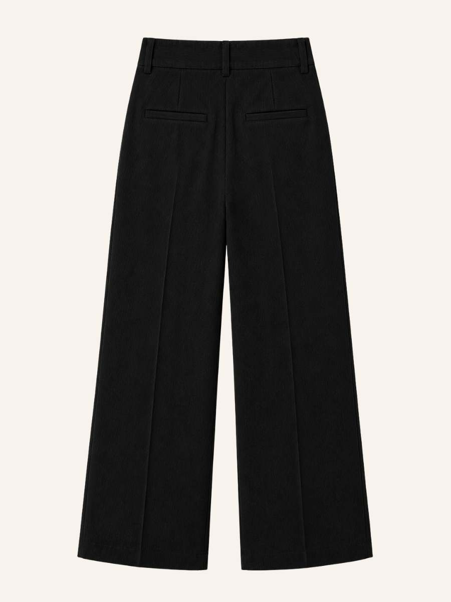 Ribbed Wide-Leg Jeans