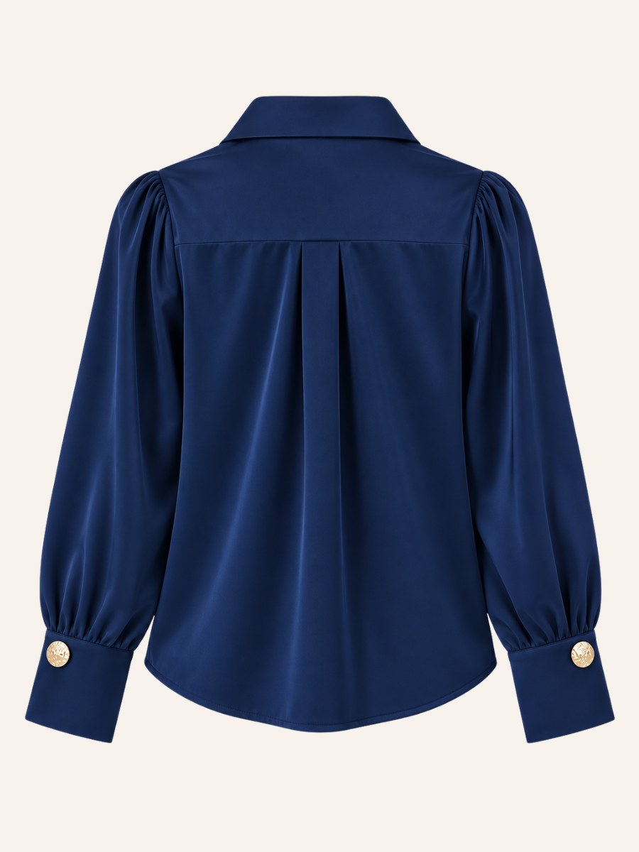 Decorative Gold-Button Blouse