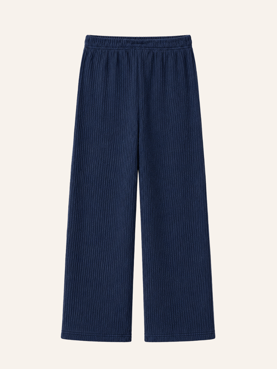 Ribbed Wide-Leg Comfortbroek