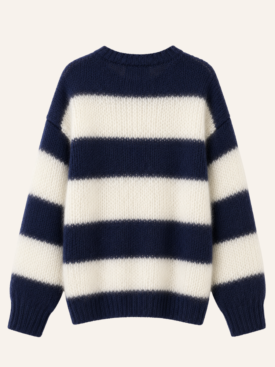 Textured Stripe Knit Sweater