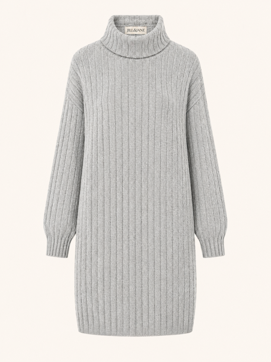 Ribbed Turtleneck Sweater Jurk