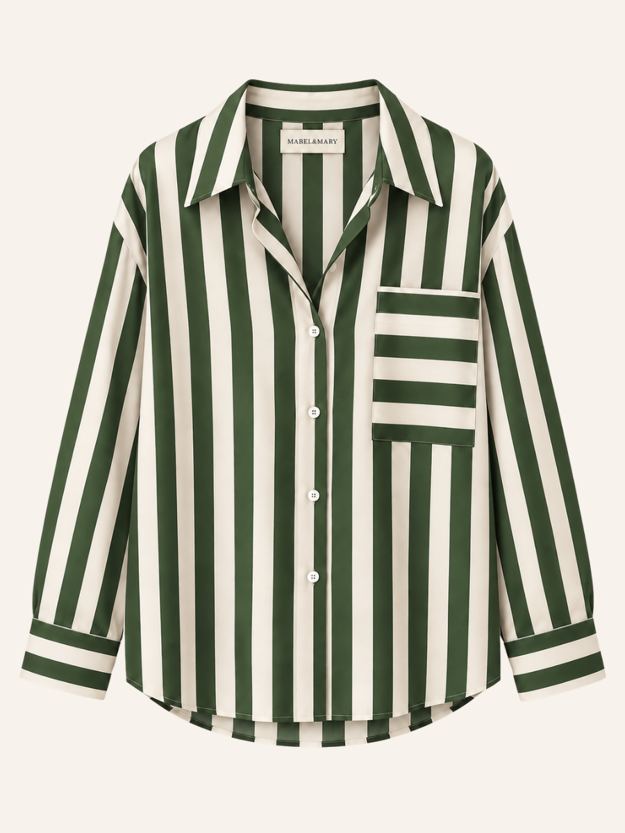 Striped Button-Up Blouse