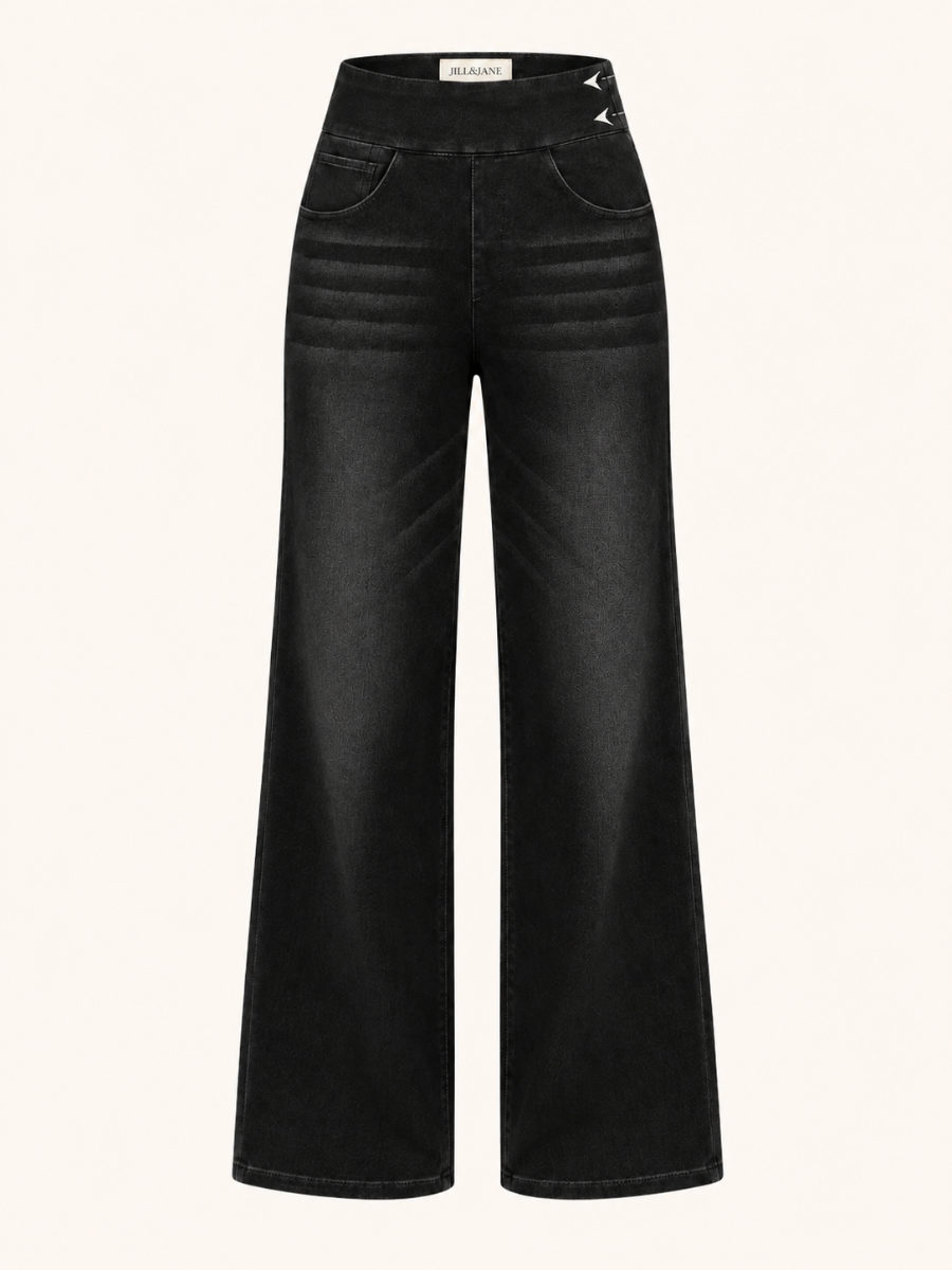 Side-Button Stretch Jeans