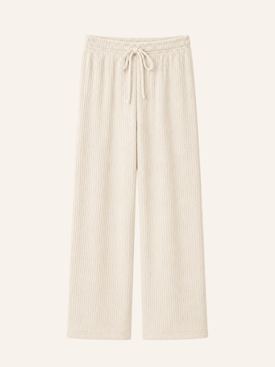 Ribbed Wide-Leg Comfortbroek