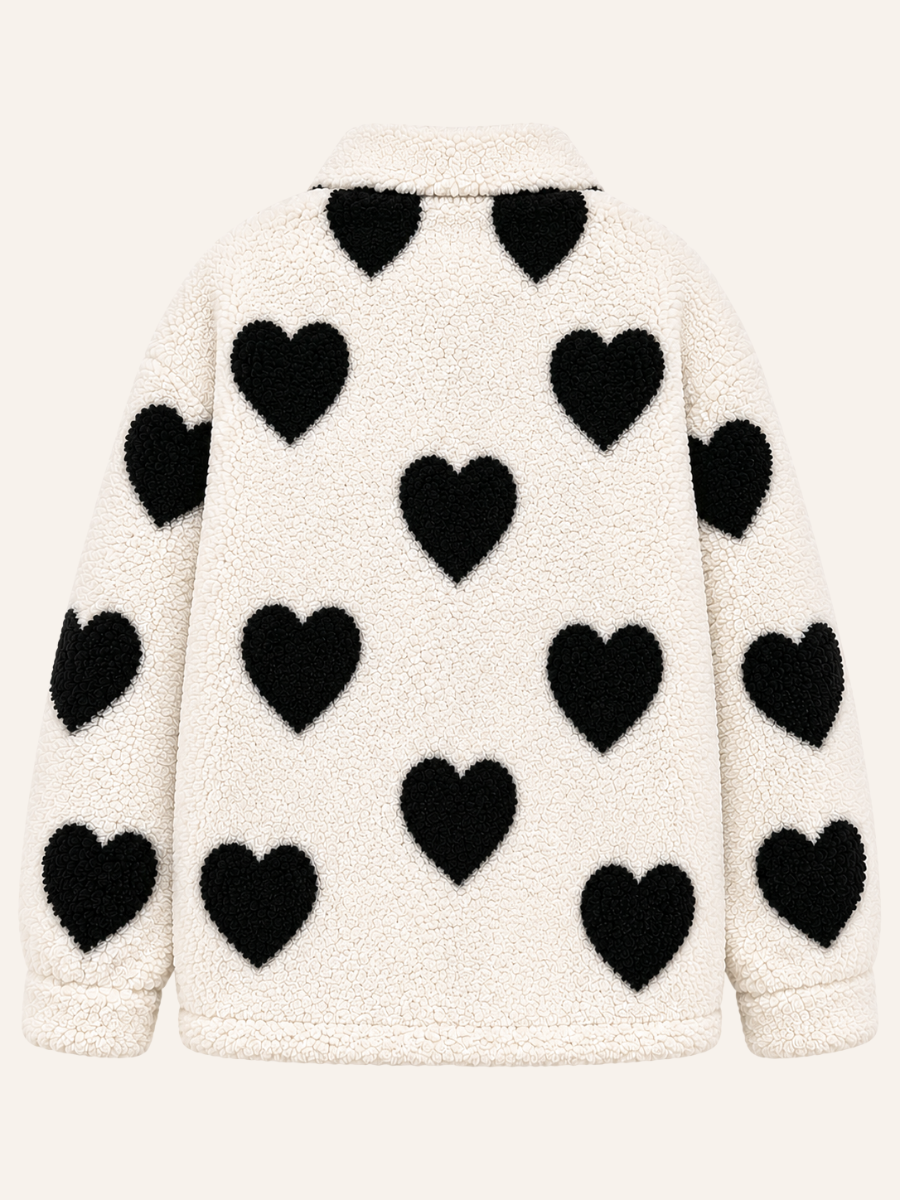 Heart Teddy Zip Donsjas