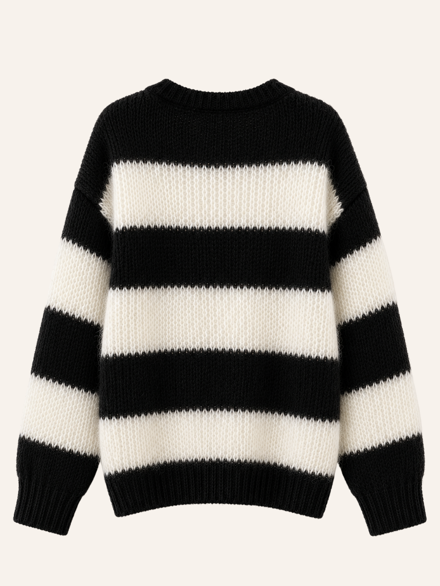 Textured Stripe Knit Sweater