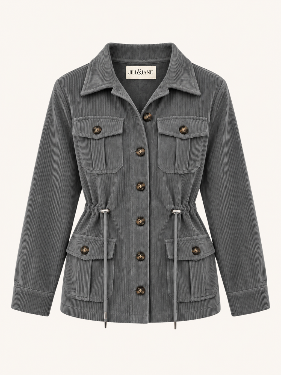Drawstring-Waist Corduroy Jacket