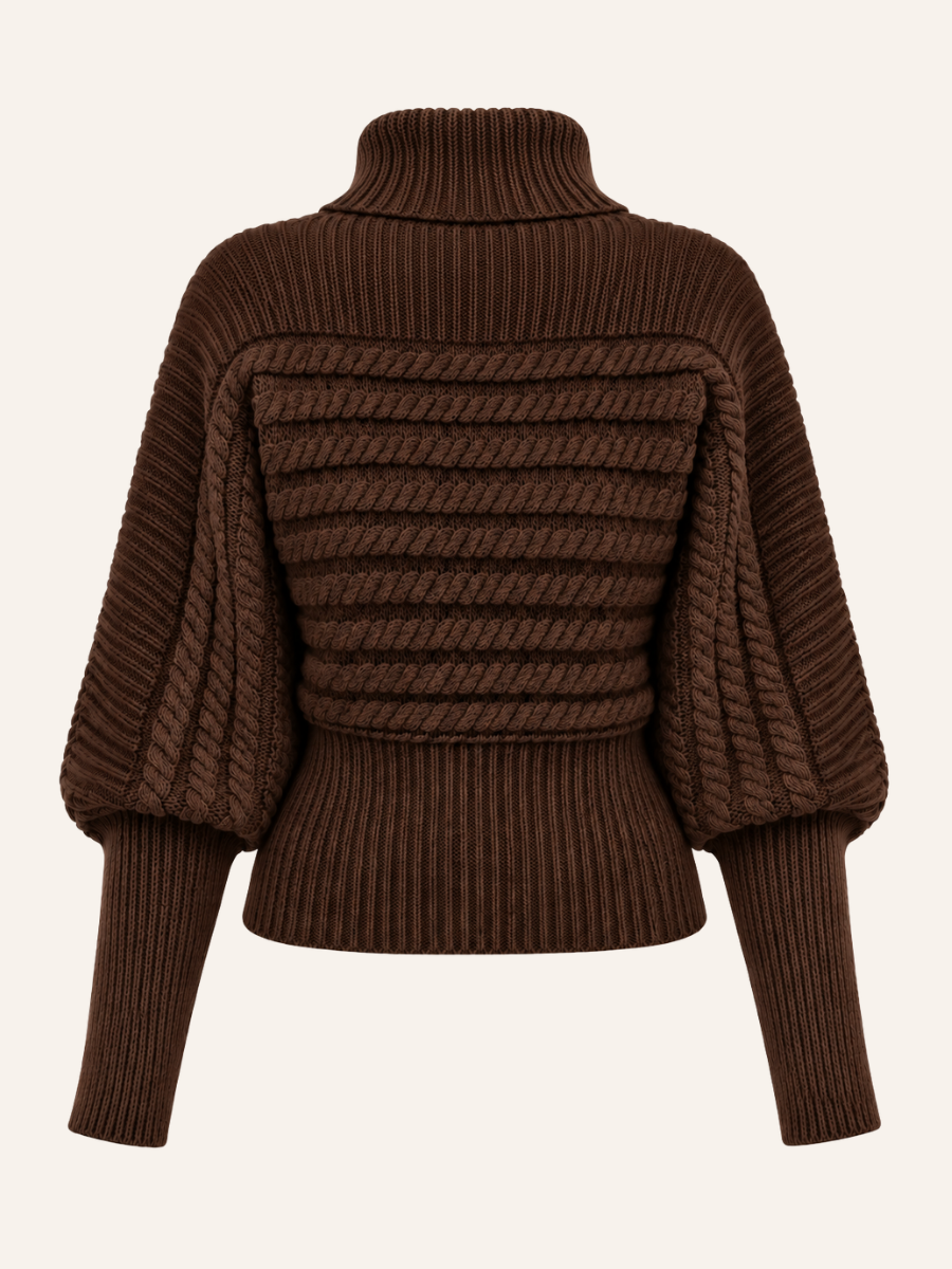 Cable-Knit Turtleneck Sweater