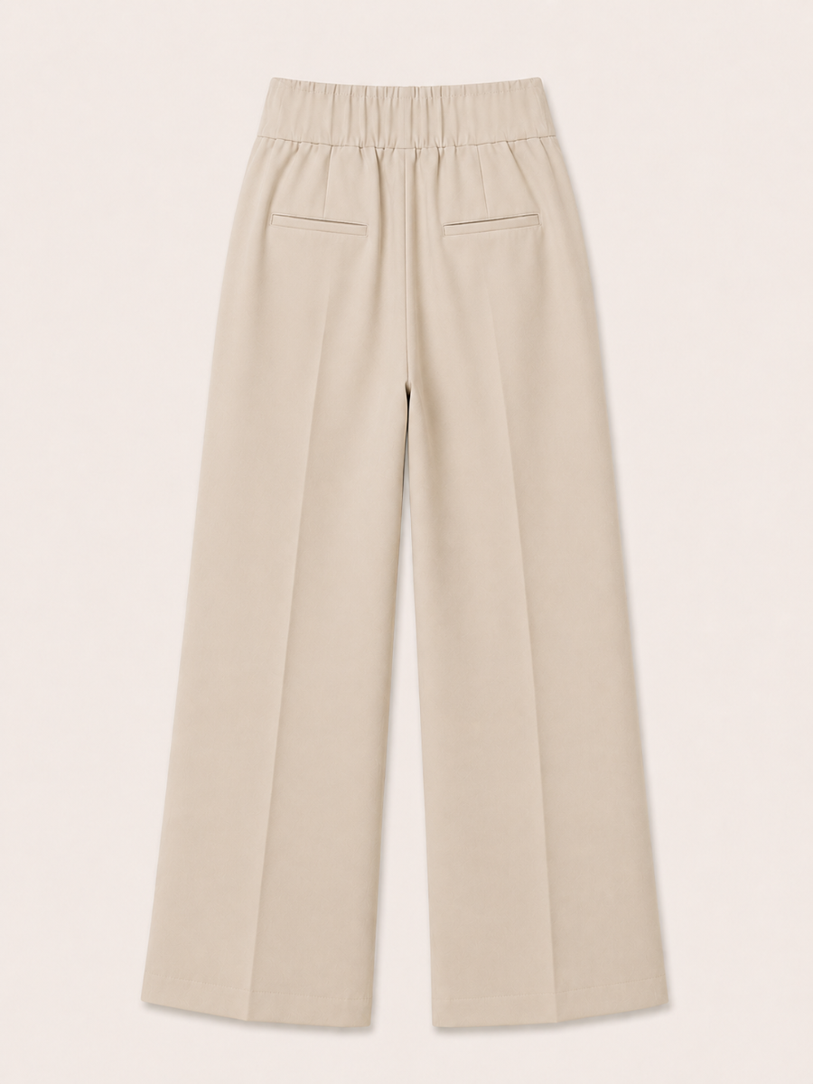 Gold-Button Wide-Leg Pantalon