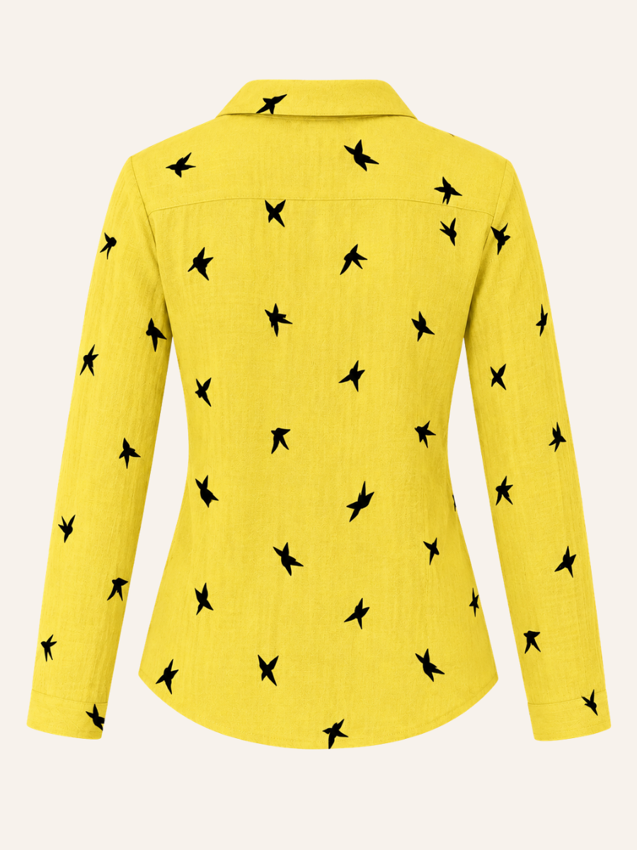 Bird Print Blouse