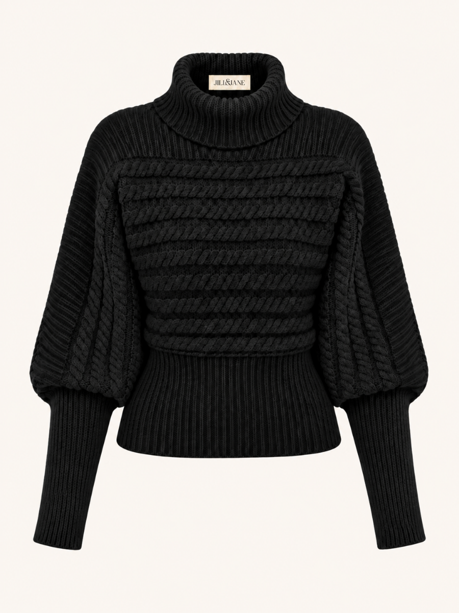 Cable-Knit Turtleneck Sweater