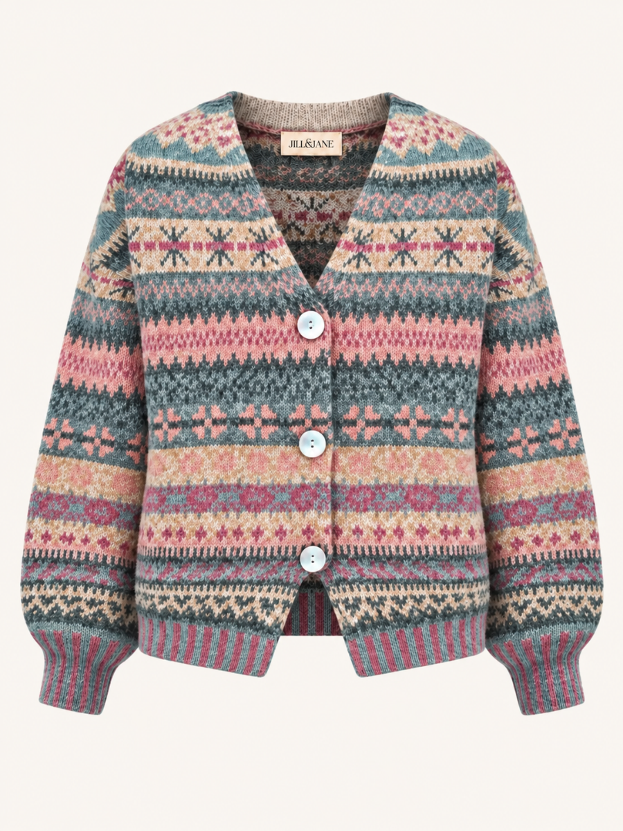 Vintage Pattern V-Neck Vest
