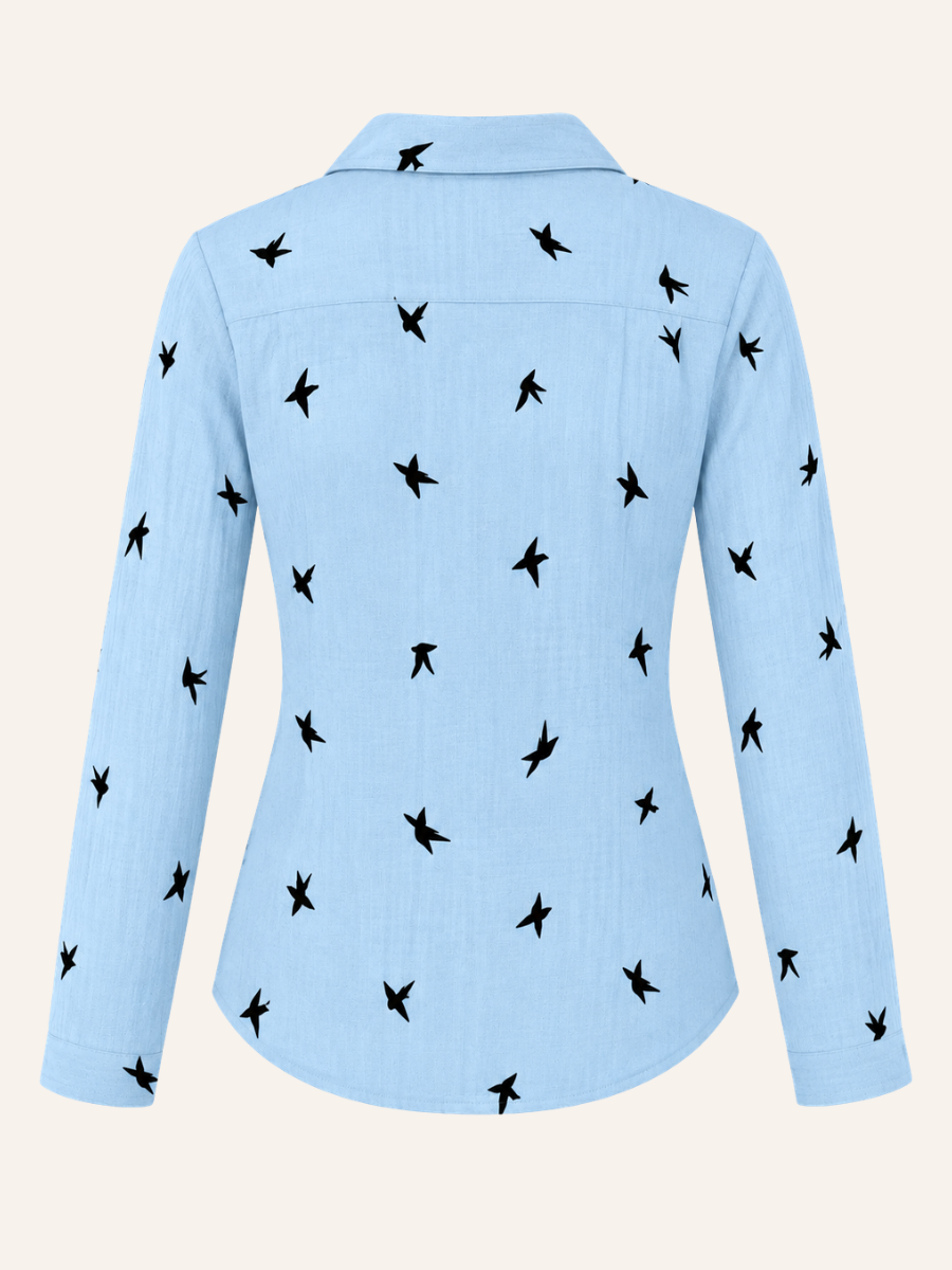 Bird Print Blouse