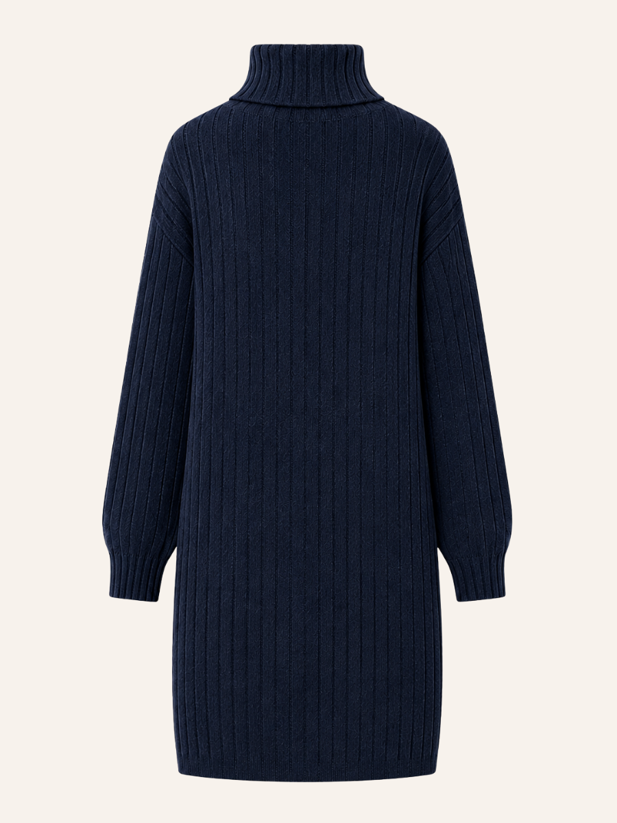 Ribbed Turtleneck Sweater Jurk