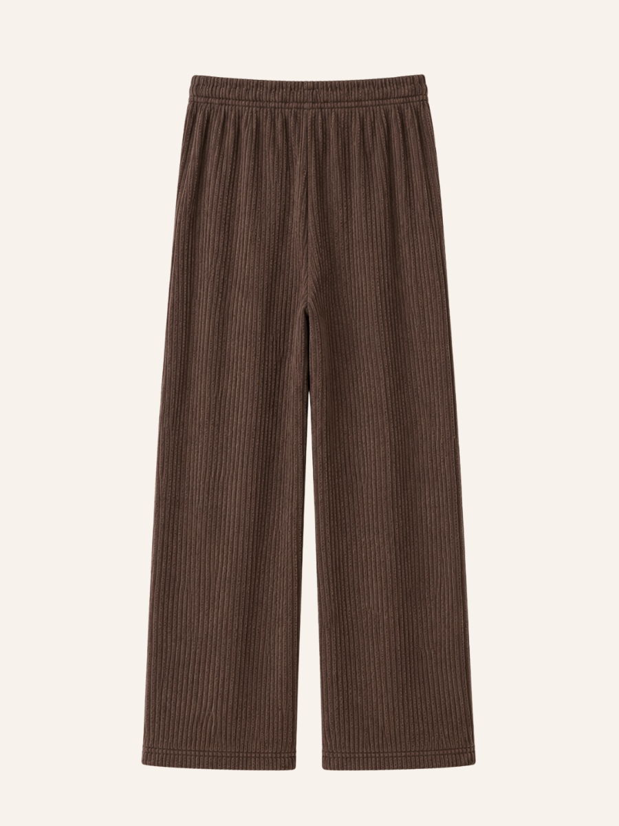 Ribbed Wide-Leg Comfortbroek