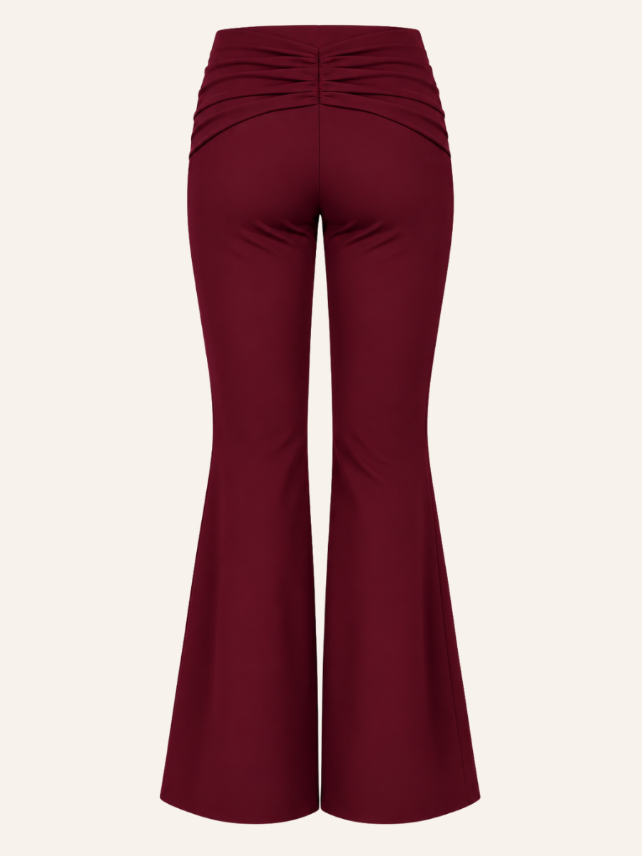 Ruched Buckle Flare Legging