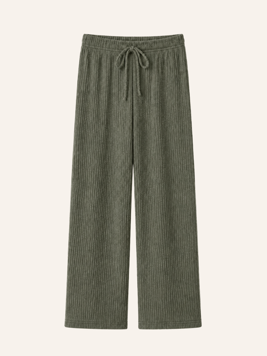 Ribbed Wide-Leg Comfortbroek