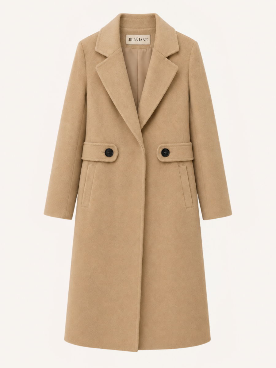 Button-Tab Tailored Coat