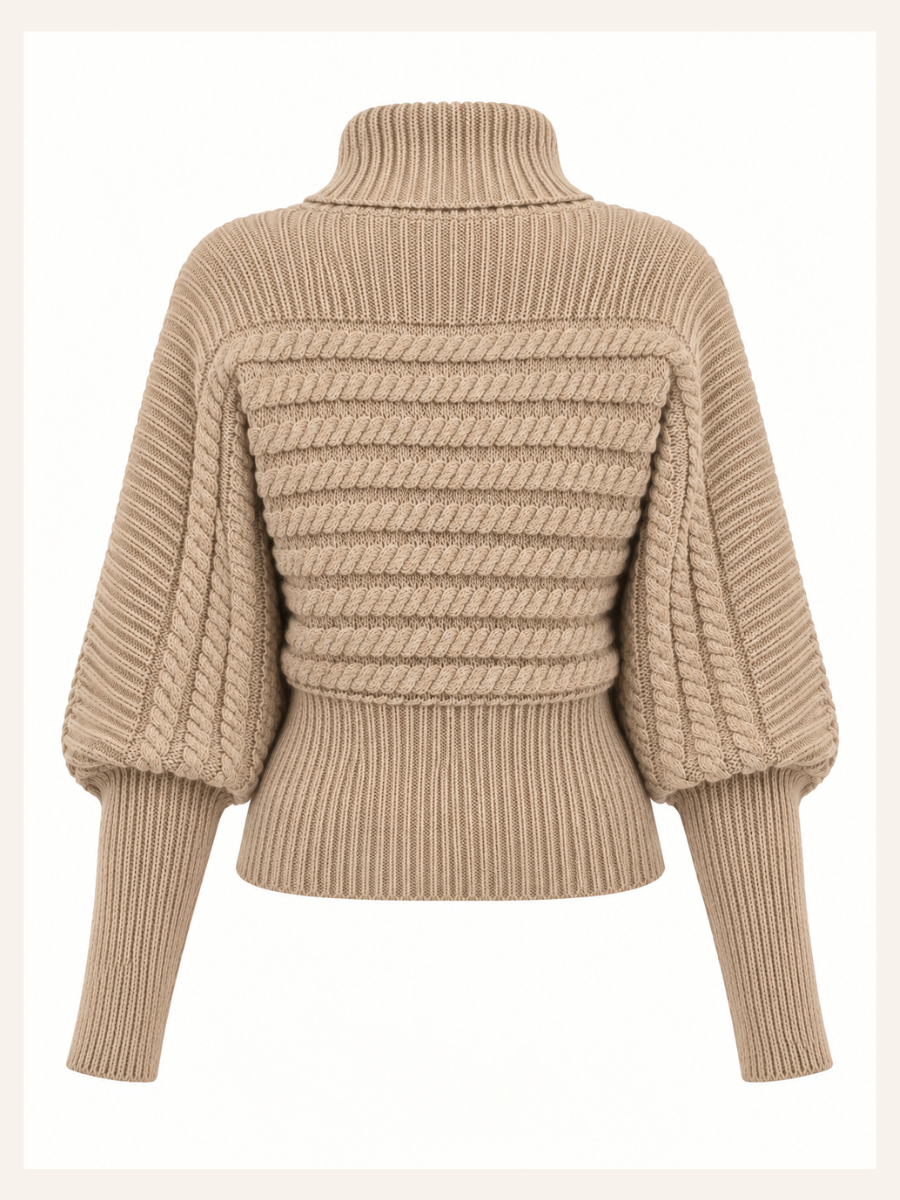 Cable-Knit Turtleneck Sweater