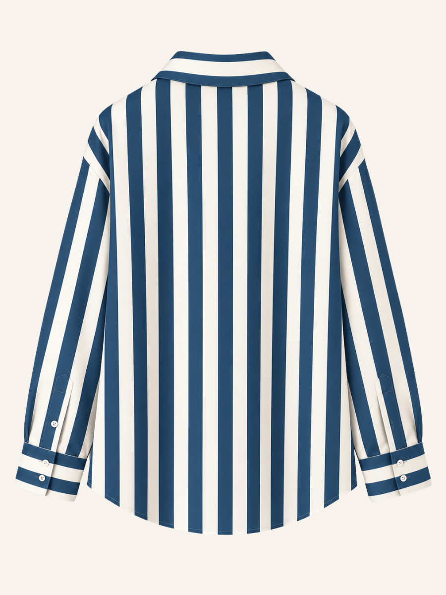 Striped Button-Up Blouse
