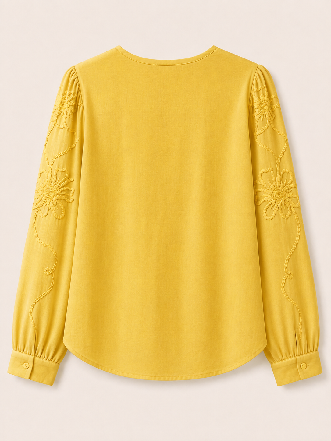 Tone-on-Tone Floral Ruffle Blouse