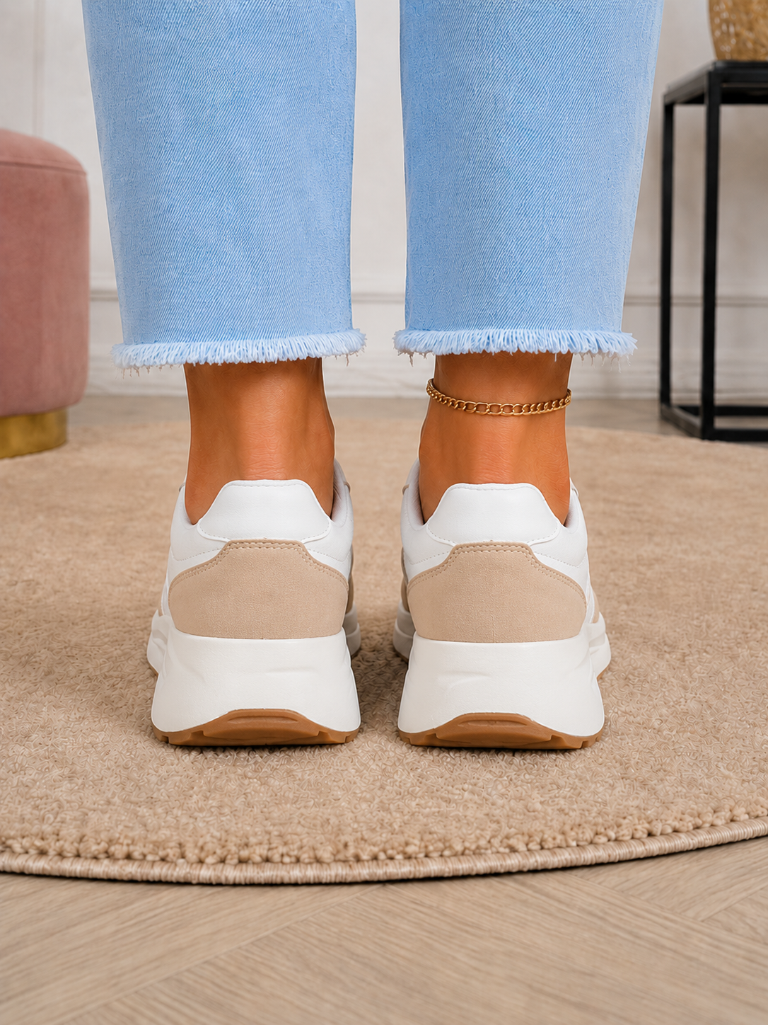 Two-Tone Platform Sneakers
