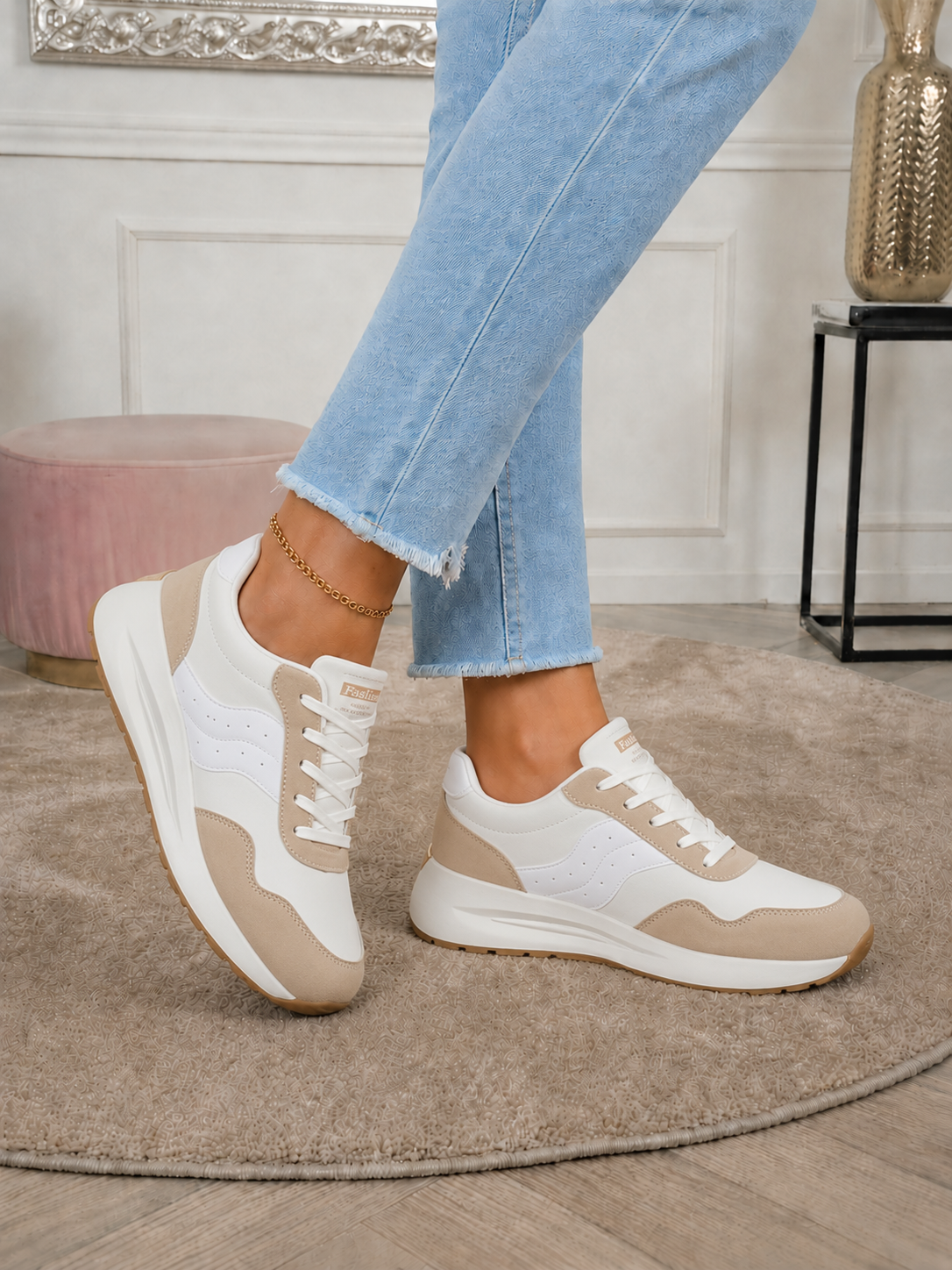 Two-Tone Platform Sneakers