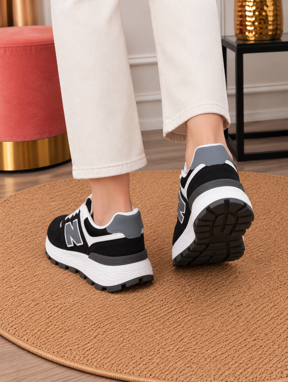 Contrast Panel Chunky Sneakers