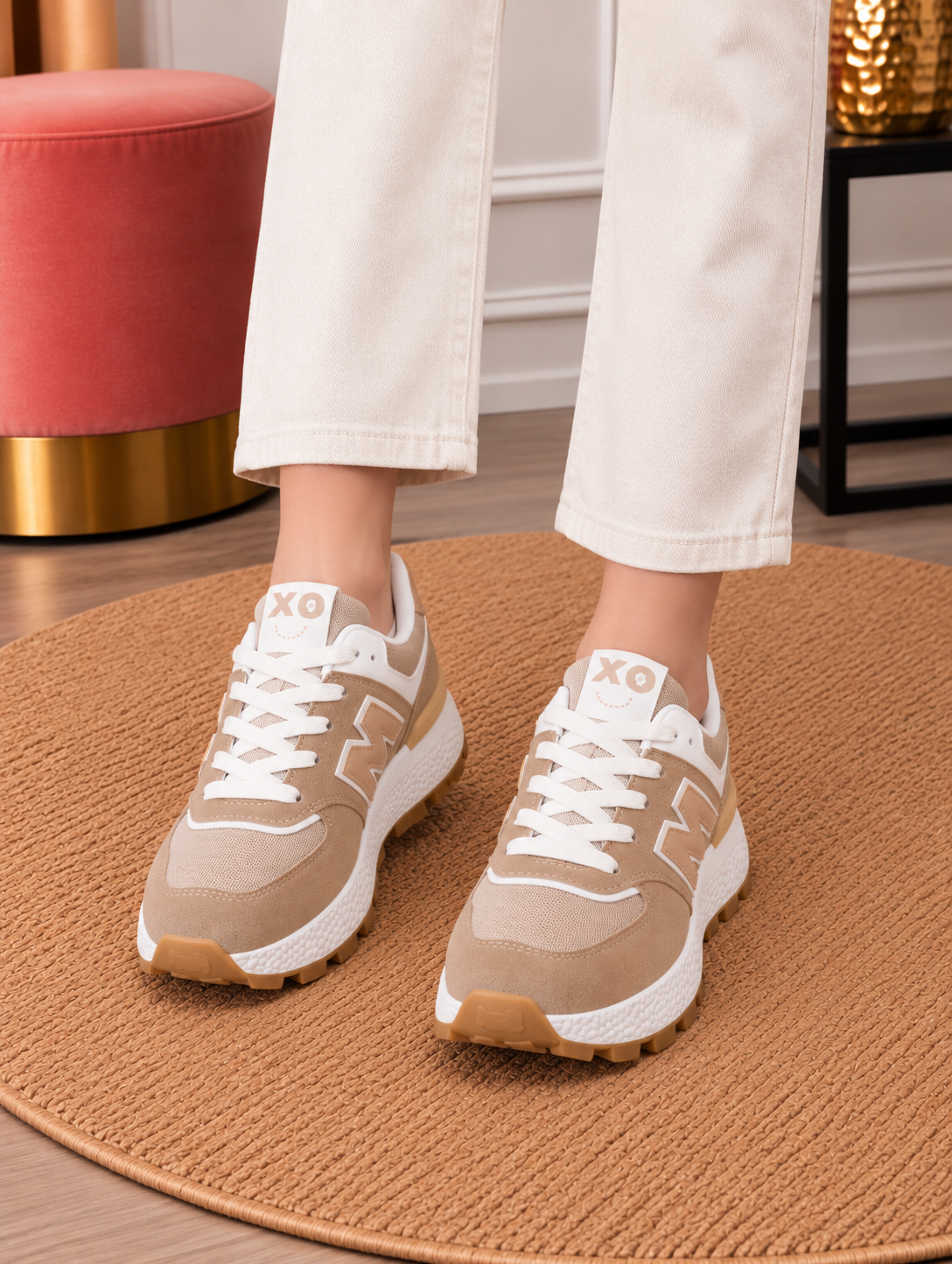Contrast Panel Chunky Sneakers