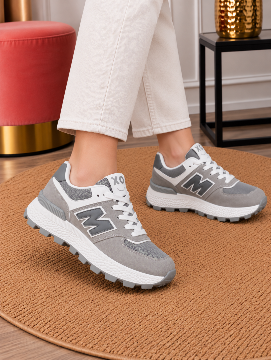 Contrast Panel Chunky Sneakers
