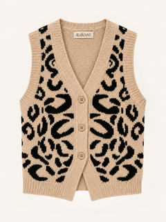 Leopard Knit Body Vest