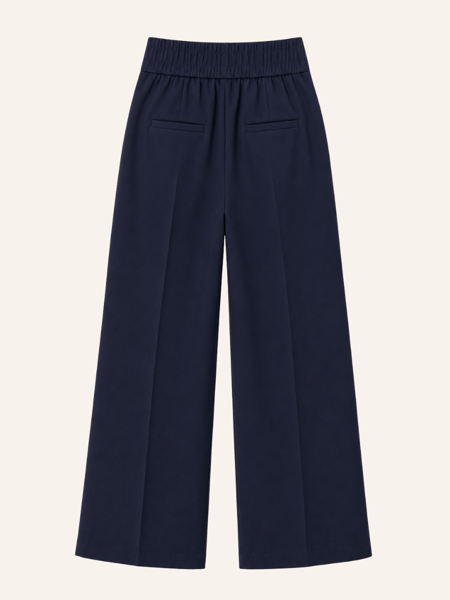 Gold-Button Wide-Leg Pantalon